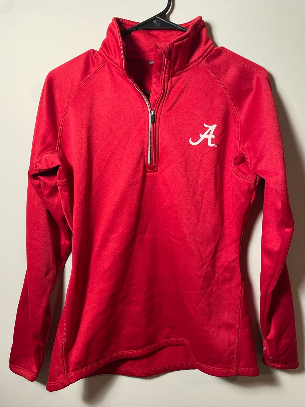 Alabama Crimson Tide Red Quarter-Zip Pullover Tailgate Top Womens M